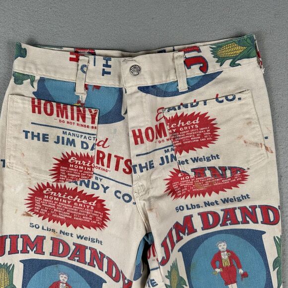 70s Jim Dandy Hominy Grits Flared Pants‎ 30x30 Feed Sack Novelty - Picture 4 of 16